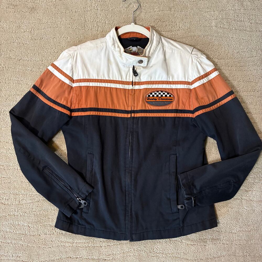 Vintage Y2K Harley Davidson Women S Café Race Motorcycle Riding Jacket Bikercore